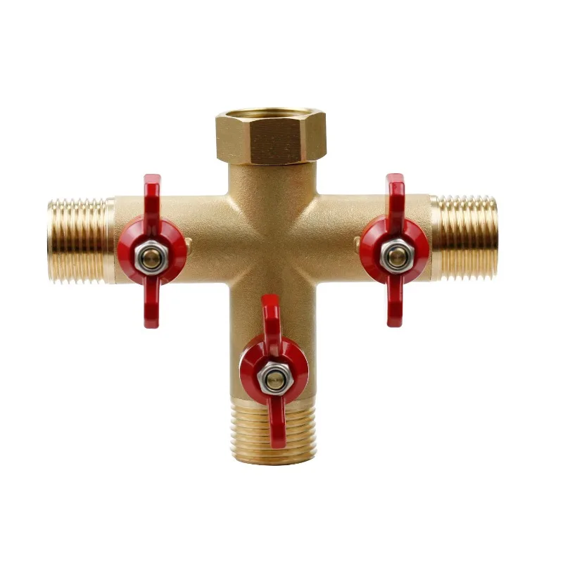 Brass 3-Way Water Pipe Ball Valve 3/4