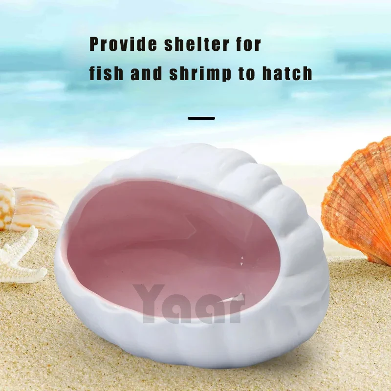 Ceramic Shell Pearl Shelter Fish Tank Landscaping Decoration Aquarium Fish Shrimp Breeding Nest House Spawning Ornaments