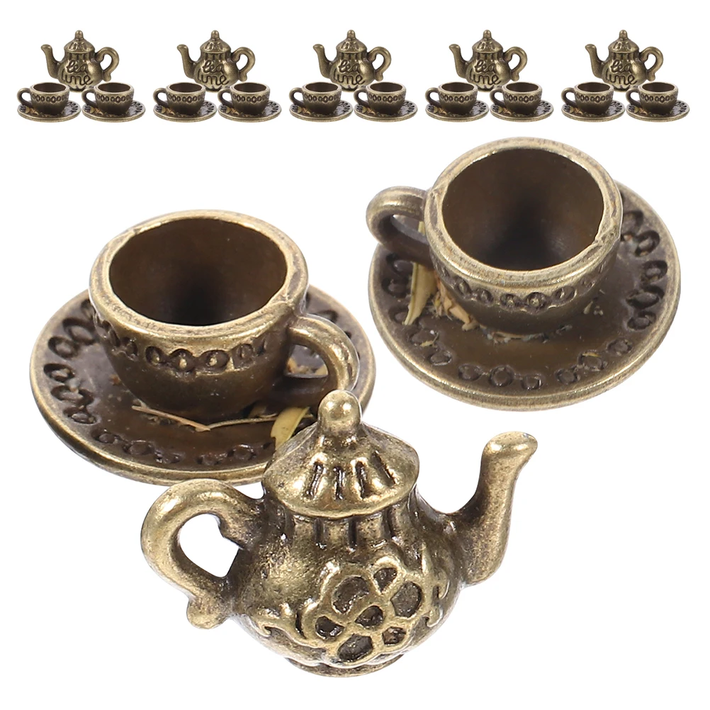 

6 Sets Coffee Shop Teapot House Vintage Cup Accessories Dollhouse Cups Kitchen Furniture