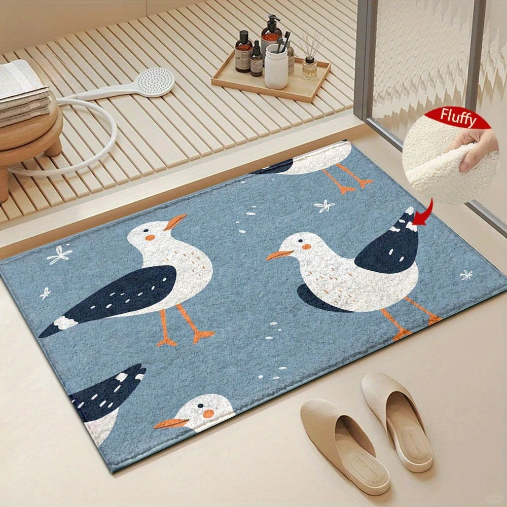 Cute Fun Art Printed Anti Slip Dust Doormat Bee Hive Welcome Seagull Bird Floor Rug for Household Indoor Entry Home Decor Mat