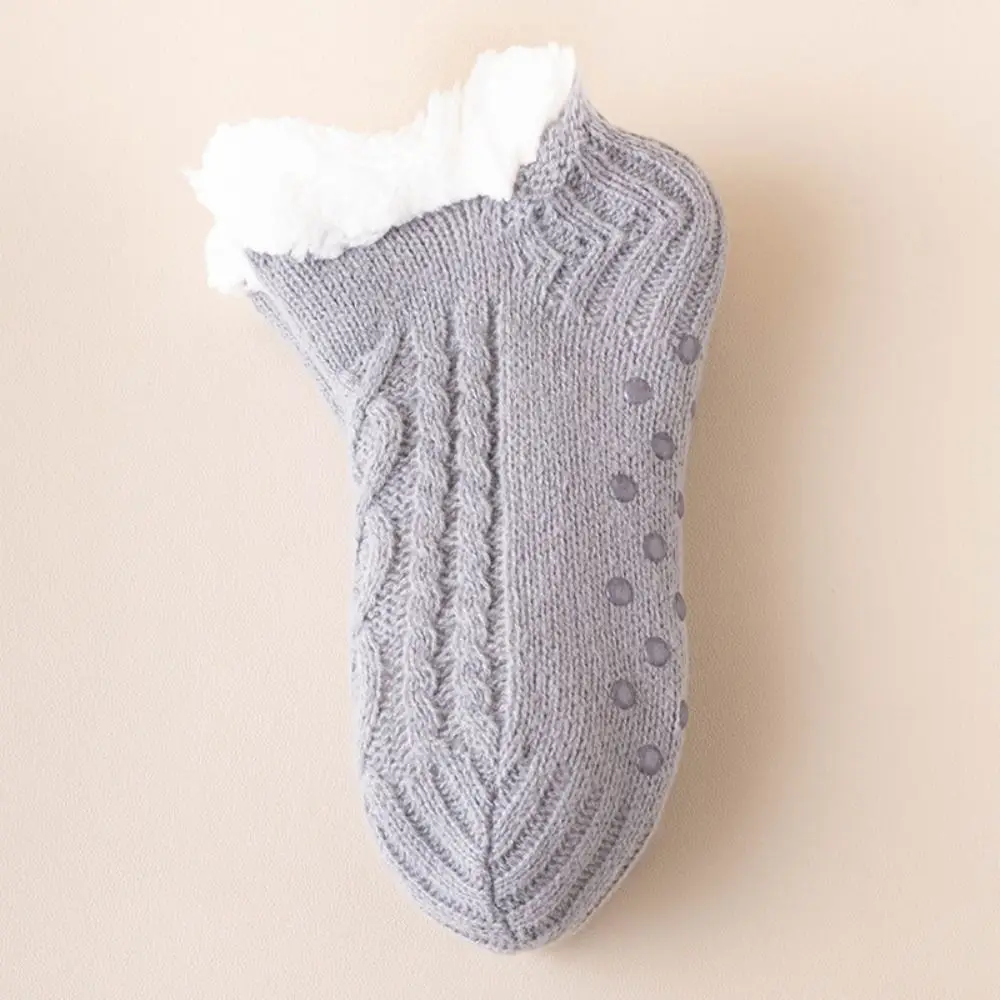 الحلو المرقعة الشتاء الطابق الجوارب هلام السيليكا أفخم رشاقته المخملية الجوارب Kawaii الجوارب النوم الجوارب النساء #2