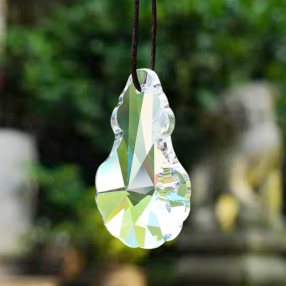 2PCS 50MM Transparent Crystal Gourd Pendant Glass Art Prism Faceted Home Chandelier Parts DIY Home Wedding Decor Accessories