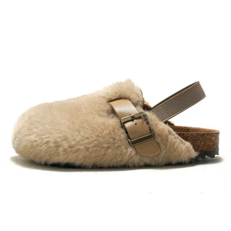 New Arrived Child Cork Slipper Boys Girls' Outside Warm Home Plush Slipper Toddler Prewalker Slipper Toddler Shoes