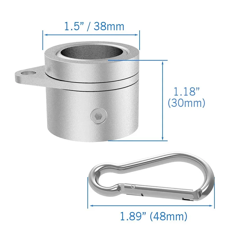 알루미늄 합금 플래그 폴 클립, 360 도 회전 링 클립, 랩 방지 플래그 폴, 랩 방지 그로밋 장착 링 키트, 2 개
