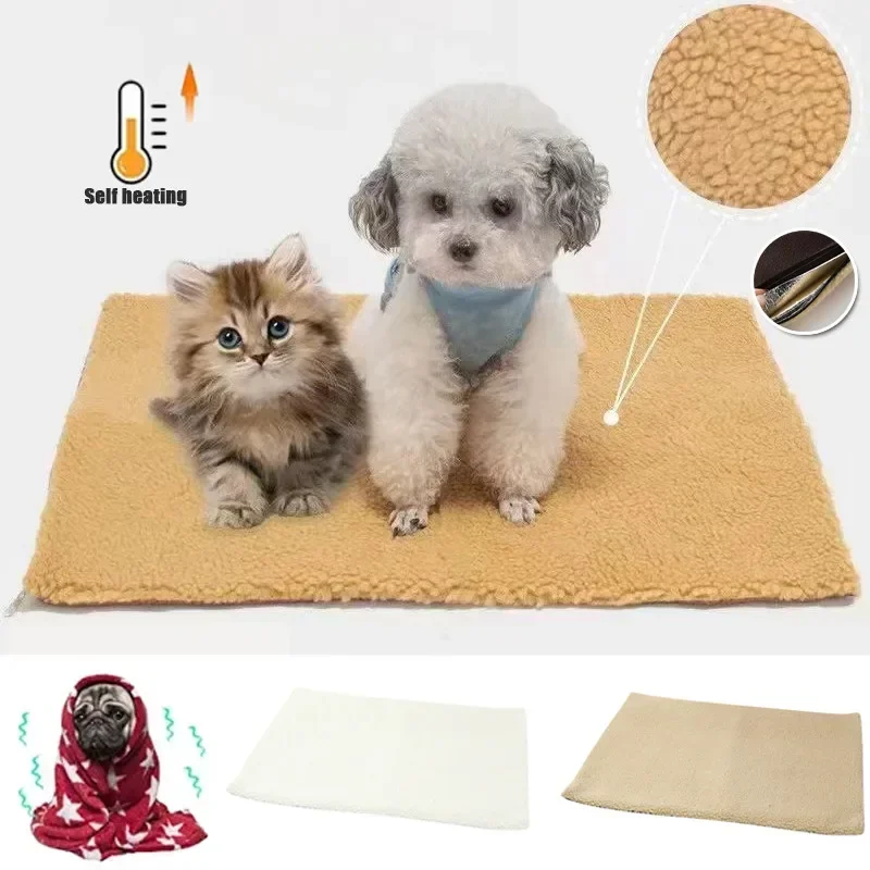 Selbstheizende Wintermatte für Haustiere, abnehmbares Hundebettkissen, maschinenwaschbare Katzenbett-Hundematte, warme Matte, Katzen- und Hundebedarf