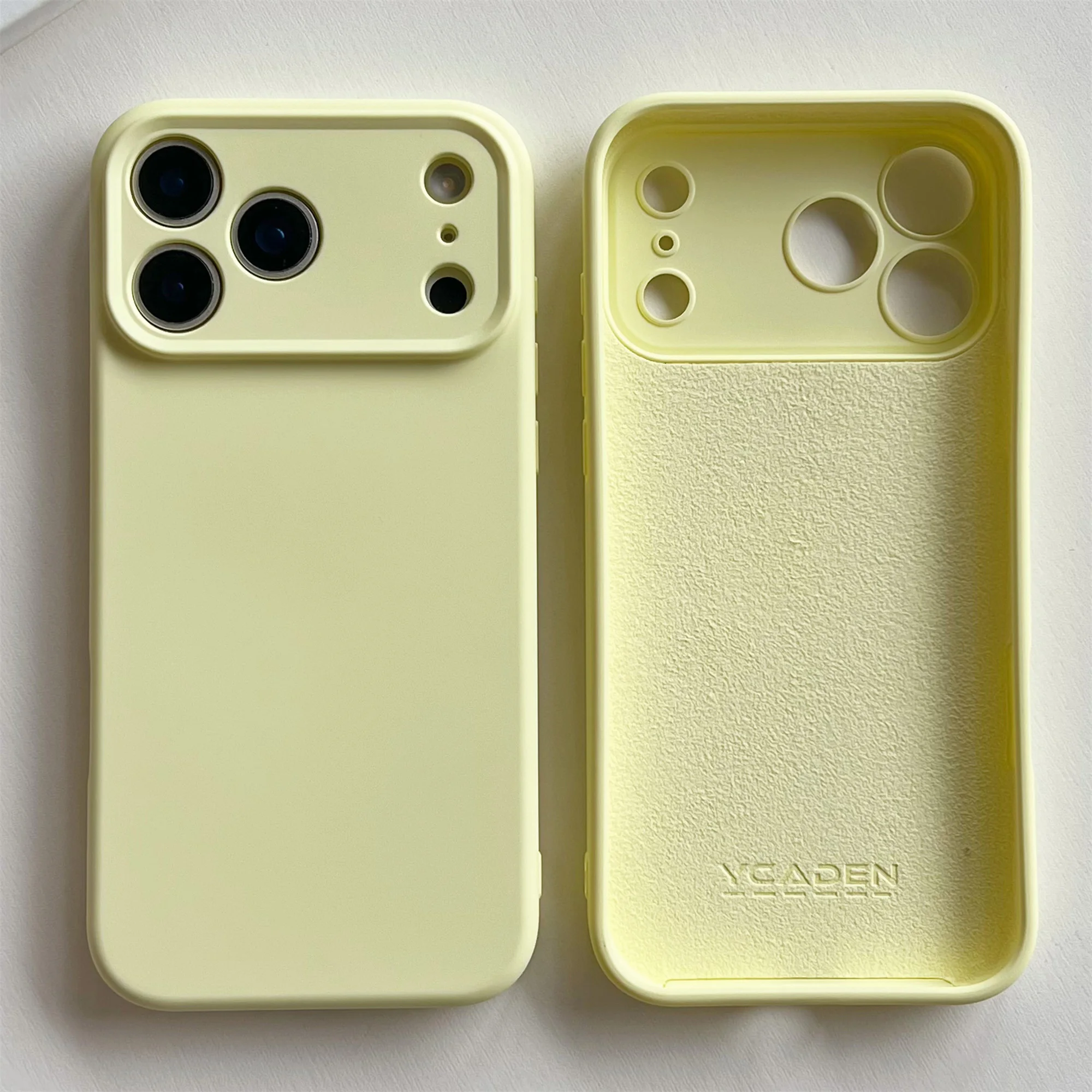 Stoßfester Bumper für iPhone 17 Air, neu für iPhone 17 Pro Max, Hülle für iPhone 17 Pro, gelbes Flüssigsilikon-Gummi. – Detail 7