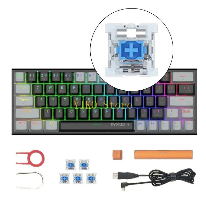 

K32C Z-11 Механическая клавиатура с RGB-подсветкой, 63 клавиши, BT5.0, 2,4G, проводная, беспроводная, с возможностью горячей