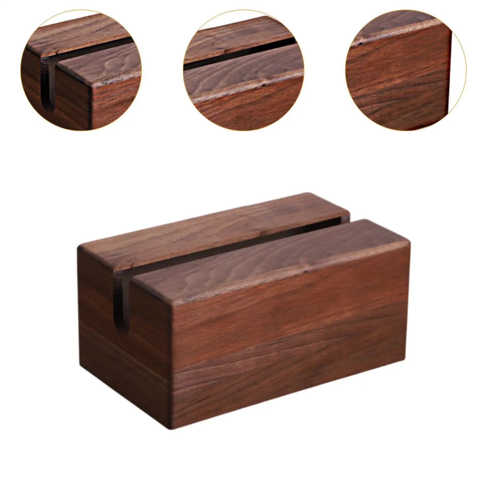 Tissue Holder Solid Wood Creative Paper Storage Box Rectangular Tissue Box Napkin Dispenser for Car Bedroom Desks Home Bathroom