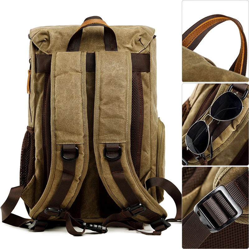 Borsa fotografica da viaggio con zaino per fotocamera in tela batik vintage impermeabile per attività all'aperto