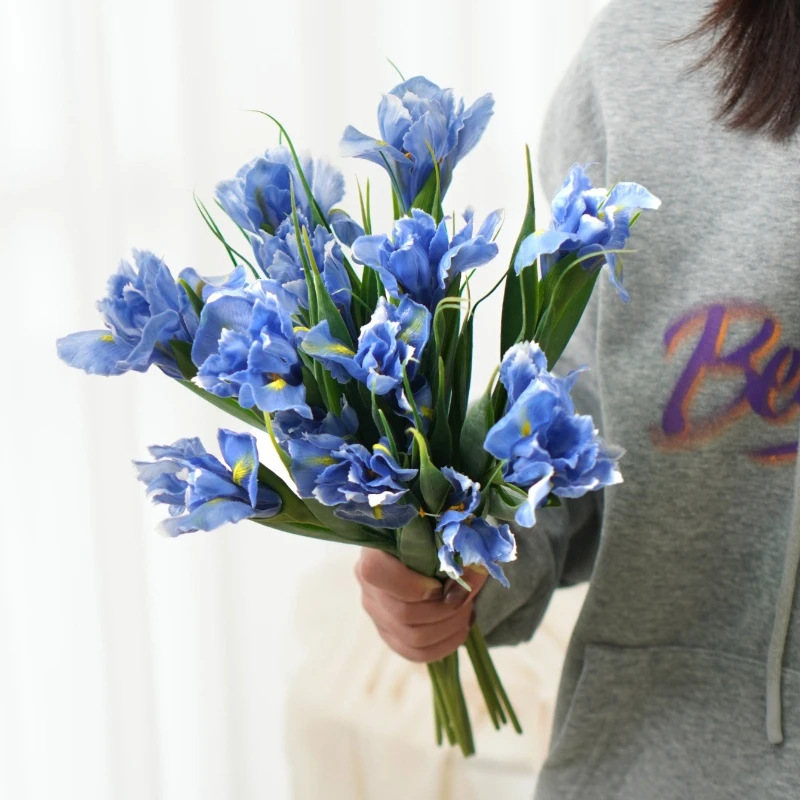 

Cross-border iris simulation Alice bouquet fake flower home decoration photography props soft glue feel simulation flower
