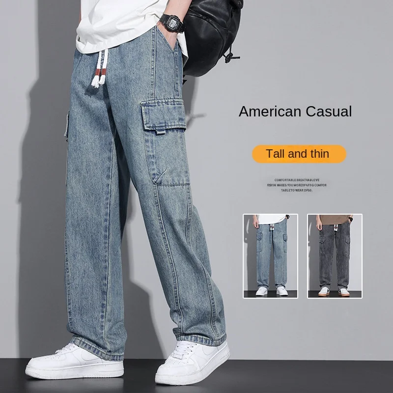 Spring Loose Cargo Pants Jeans Baggy Black Blue Demin Mens Pants Size 3XL 4XL  Oversize Casual  Jeanse For Men 2025