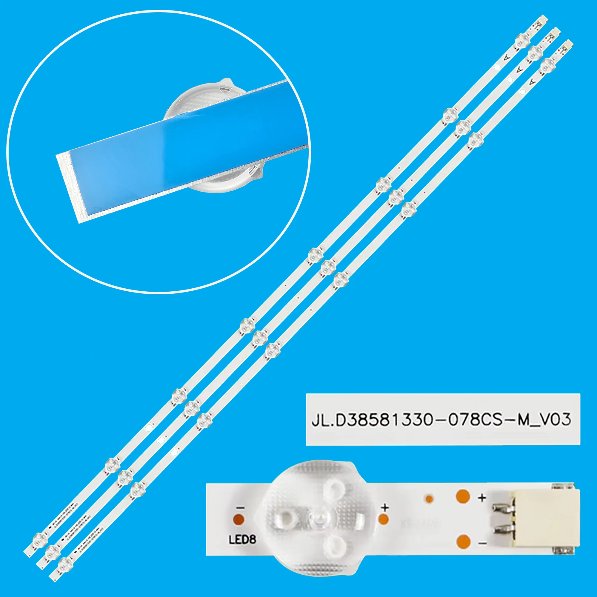 

LED Backlight Strip For 39DTH525 39HE5010N 39HEA5010 D39H500M1CW D39H500X1CWI JL.D38581330-078BS-C_V02 JL.D38581330-078CS-M_V03