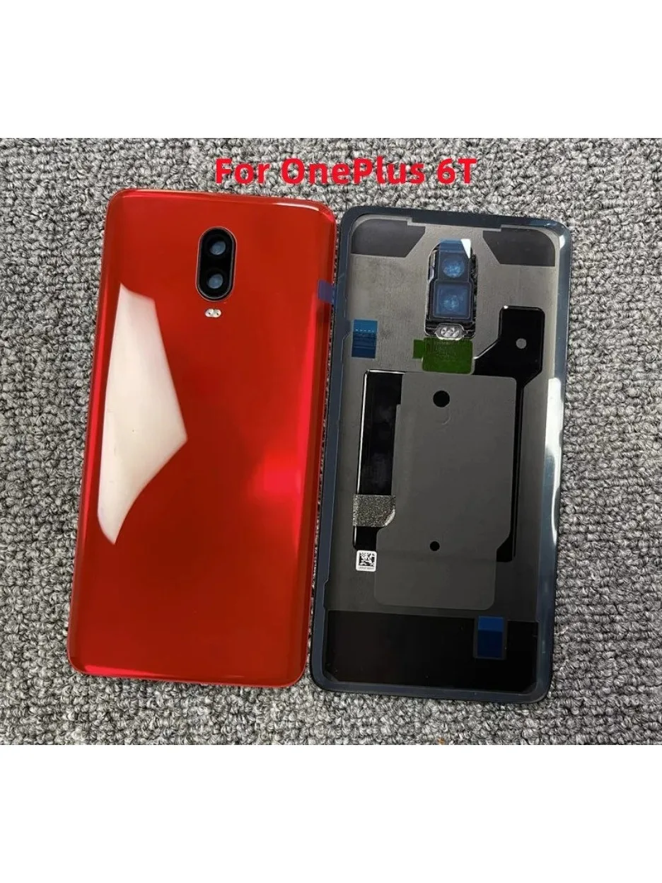 6.41" Back Glass For OnePlus 6T 1+ 6t A6010 A6013 Back Battery Cover Rear Door Housing Case With Camera lens+Adhesive