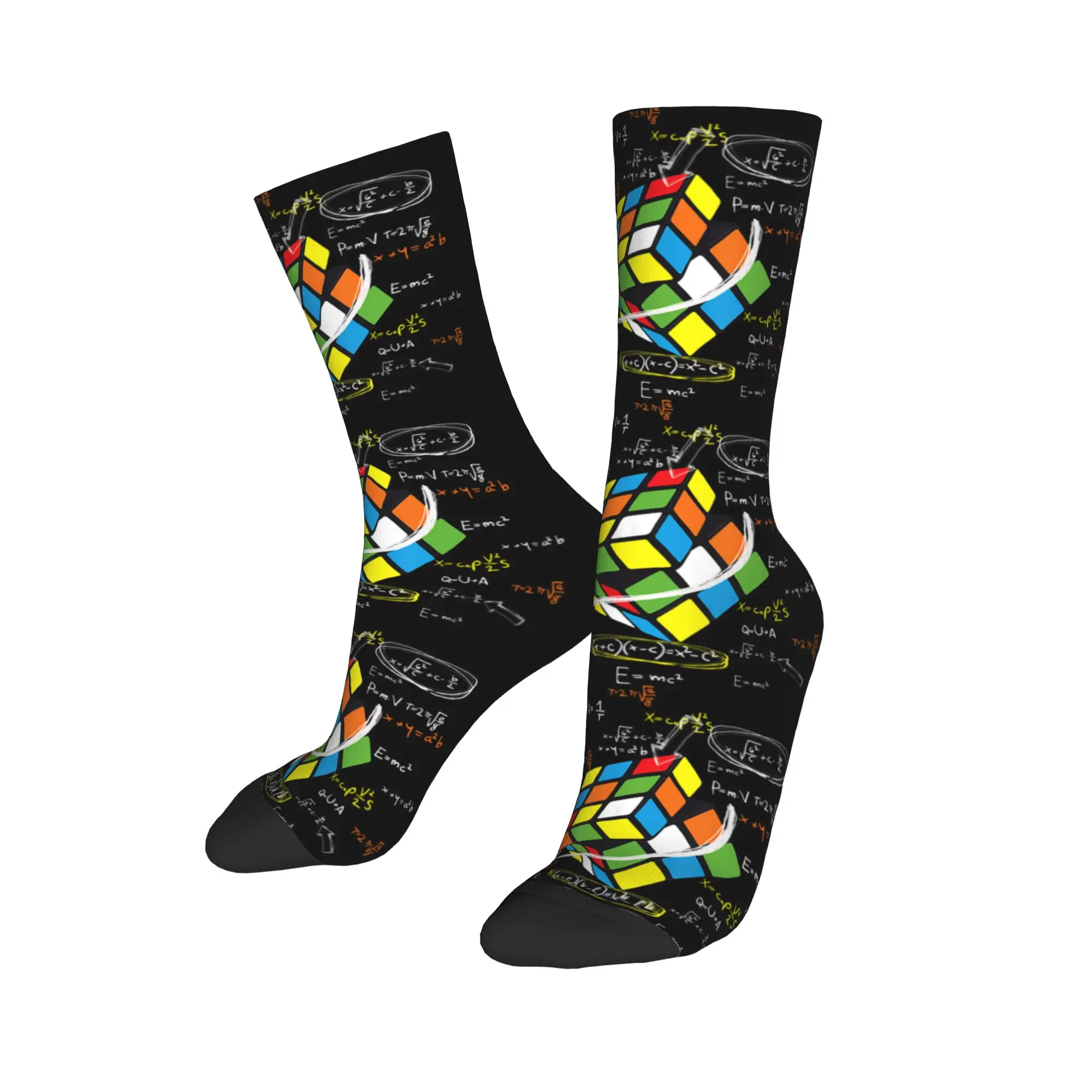 Custom Cool Math Rubix Rubik Player Cube  Mens Crew Socks Unisex Kawaii 3D Print  Rubics Math Lovers Dress Socks