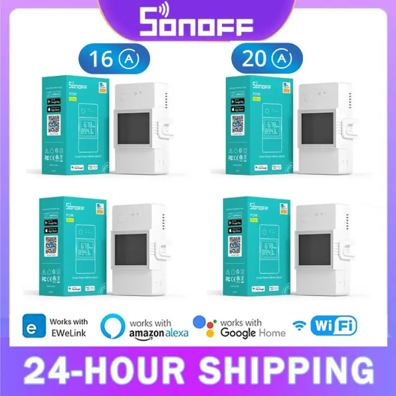 

SONOFF POW Elite Smart Power Meter Switch 16A/20A Wi-Fi Smart Home Switch ЖК-экран работает с приложением Alexa Google Home eWeLink