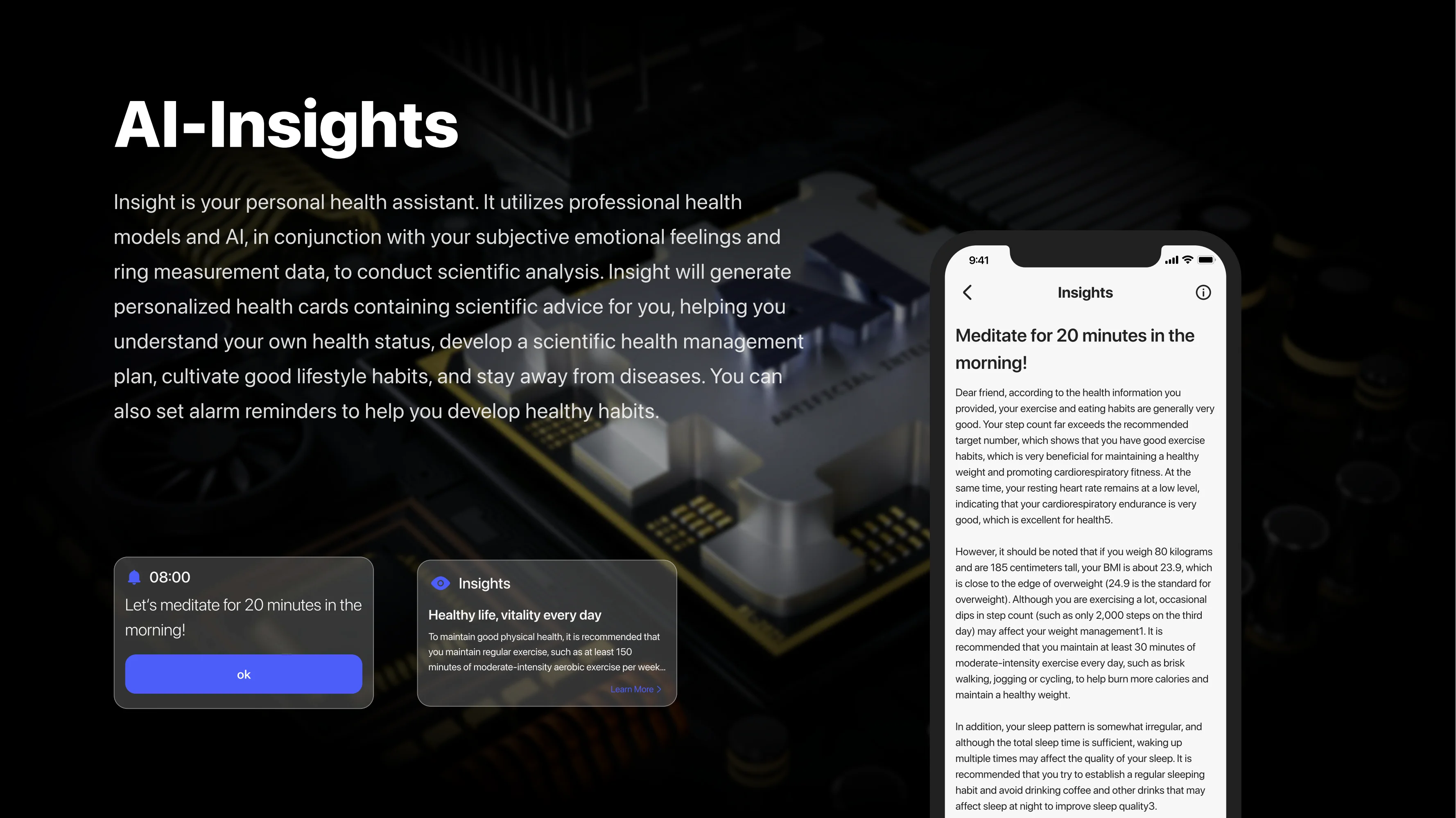 Индивидуальный фитнес-трекер Oura Titanium Smart Ring для мониторинга сердечного здоровья с расположением искусственного интеллекта и гирькости медитации