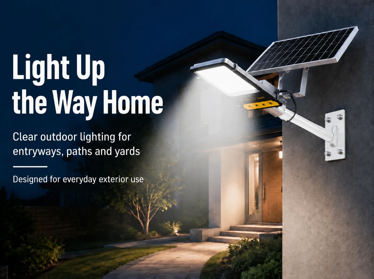 1/2 Stück Aluminium 8000mAh Hochleistungs-Solarleuchte Outdoor-Solarstraßenlampe IP65 Wasserdichte Straßenlampe für Garage, Garten, Terrasse, Wandleuchte – Detail 3