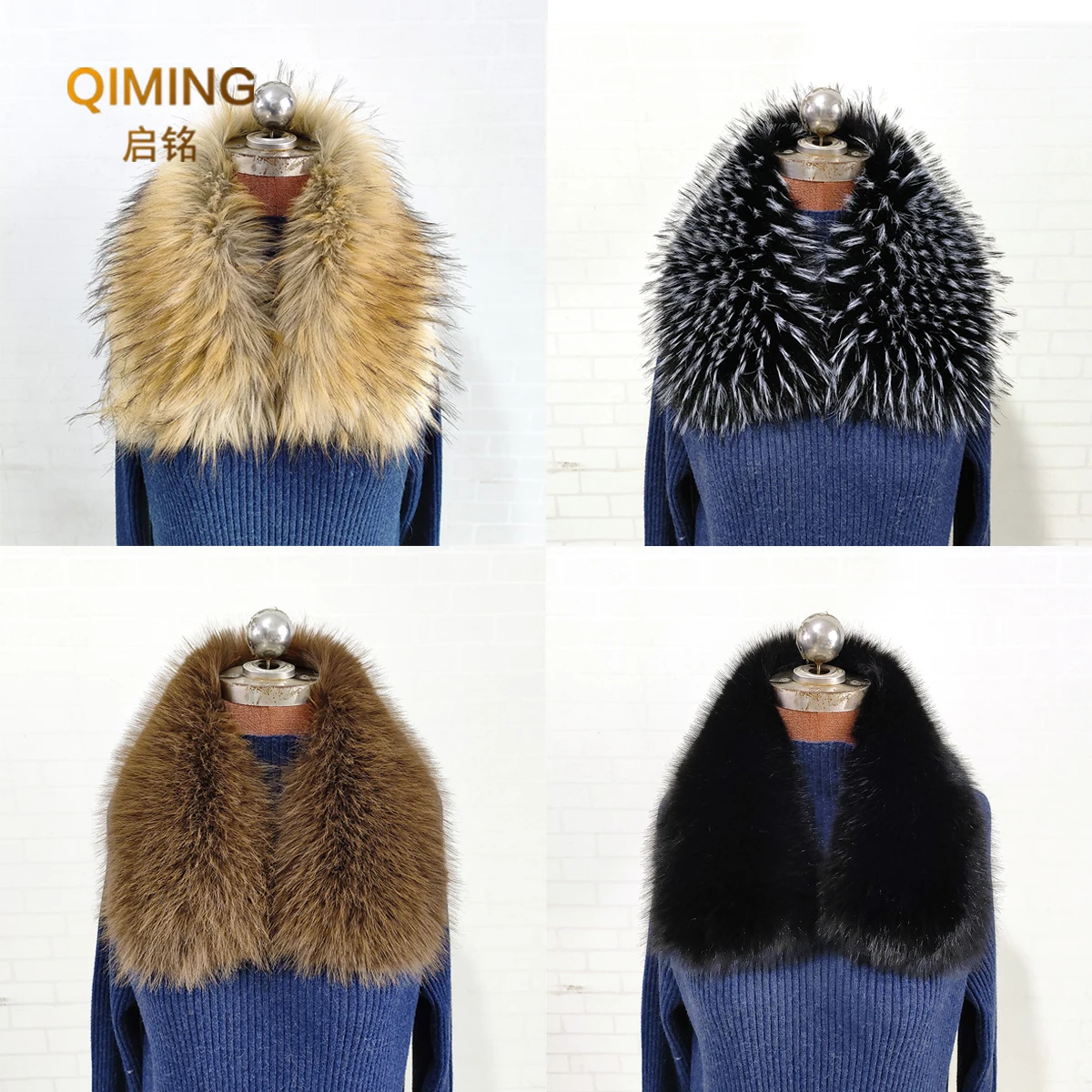 

Шарф с воротником из 100% искусственного меха для женщин, пушистая куртка с воротником, шали из искусственного меха лисы и енота, шаль, одежда, меховые аксессуары