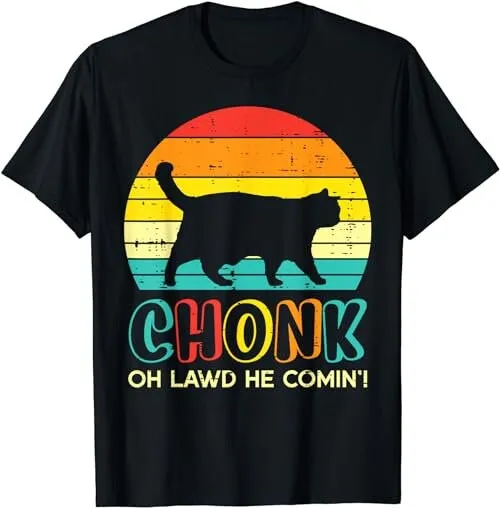 Chonk Fat Cat Meme Sunset Funny Black Kitten Kids T Shirt SweaT 35574