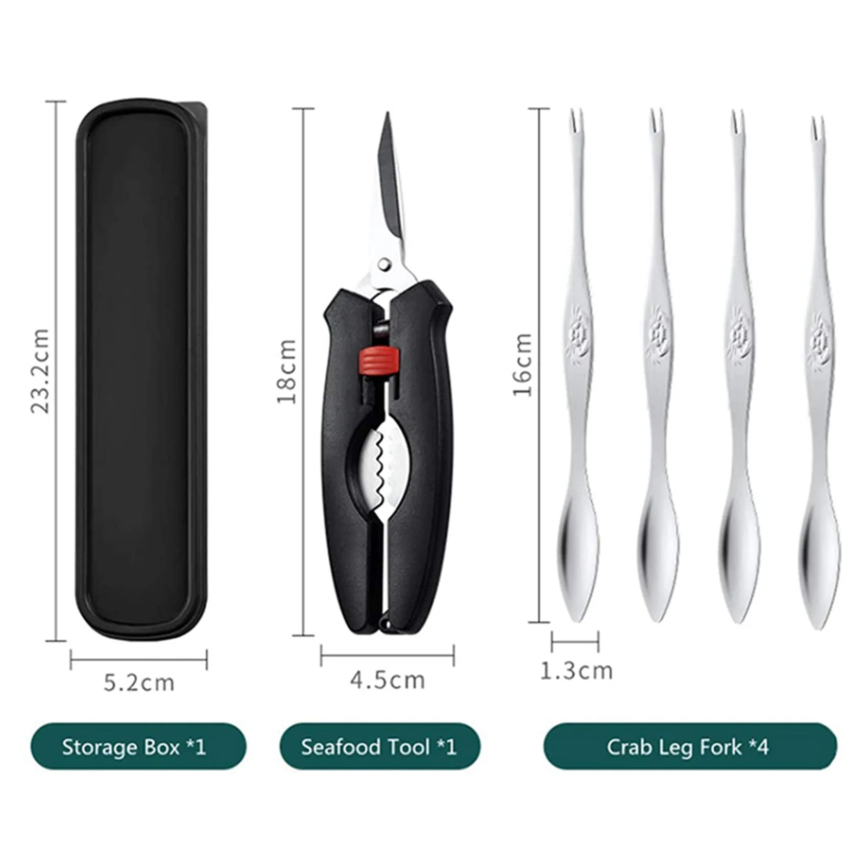 AT19-2X Crab Tools For Eating,Lobster And Crab Tool Set,Lobster Crackers Shellfish Seafood Tool, Cracker And Seafood Scissors
