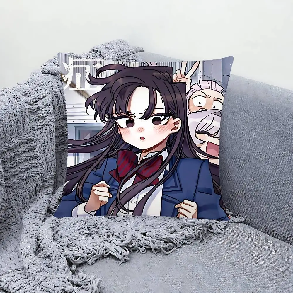 Anime K-Komi Can't Communicate Throw Pillow Covers Pattern Cushion Cover Suitable For Sofa Bedroom Car Pillow Cover
