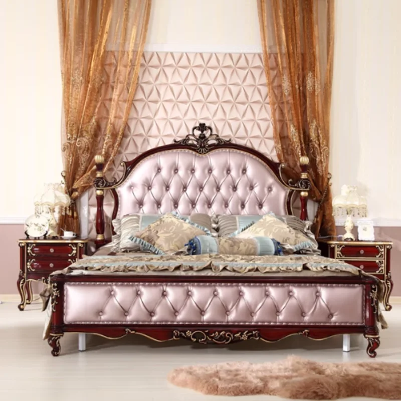 

//+High Quality Black Bed Fashionable Aesthetics Light Luxury Confortable Bed Wedding Design Cama De Casal Bedroom Furniture