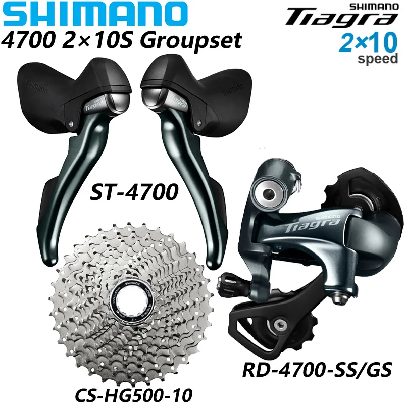 SHIMANO Tiagra 4700 Groupset  2x10 Speed ST-4700 Shifter RD-4700 Rear Derailleur CS-HG500-10 32T 34T Cassette Road Bike Parts