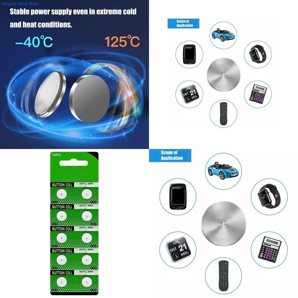 N2UB 10Pcs 1.5V 189 389 390 LR1130 LR54 AG10 Watch Button Cell Batteries For Watch