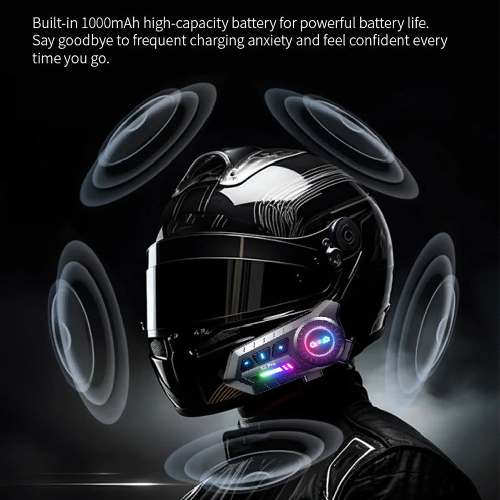 Motorcycle Helmet Headphones Double-speaker Wireless Helmet Earphones Cycling Communication Headphones For Daily Commuting
