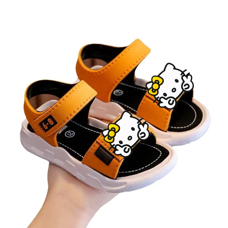 

2026 new summer girls soft sole non-slip baby toddler shoes Sanrio boys fashion sandals hello kitty cinnamon kids beach shoes