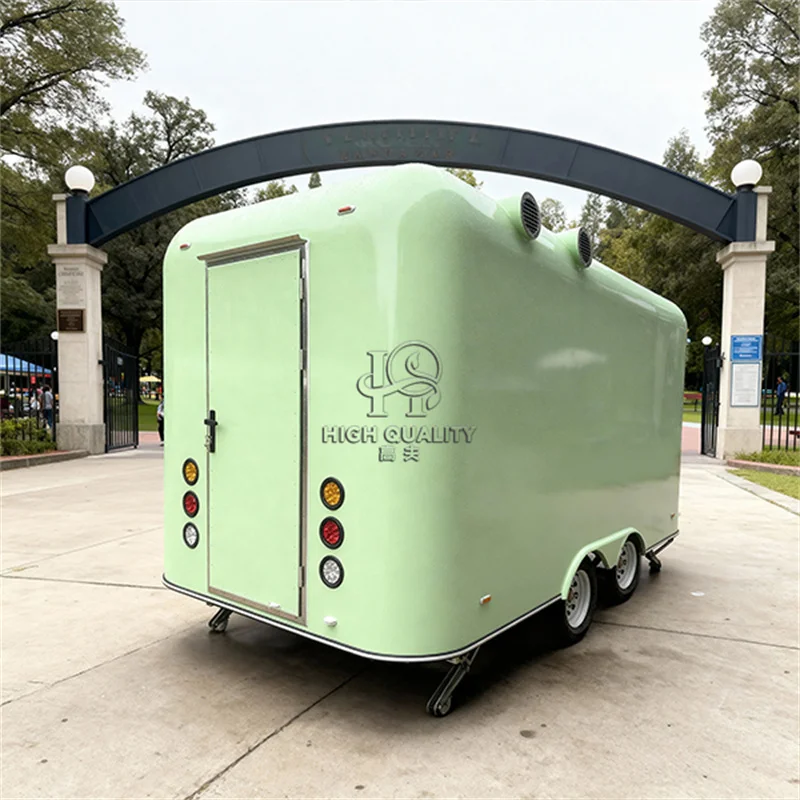 USA Standard BBQ Pizza Food Trailer with Complete Kitchen and Coffee Station for Sale
