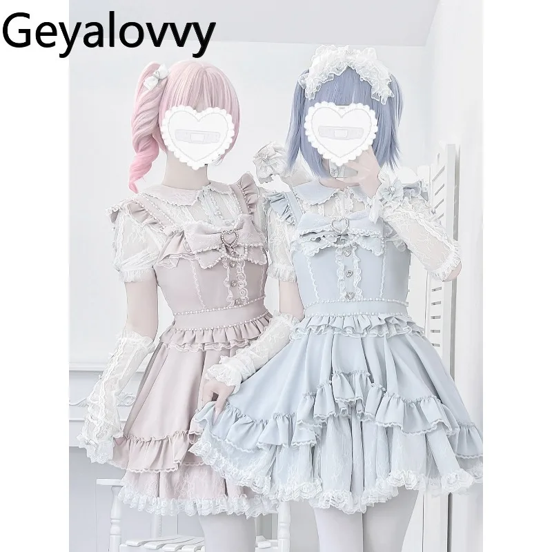 

Комплект: сине-белое платье-комбинация с завышенной талией, облегающее, с цветными блоками и бантом, и базовая рубашка с рукавами и воротником-стойкой