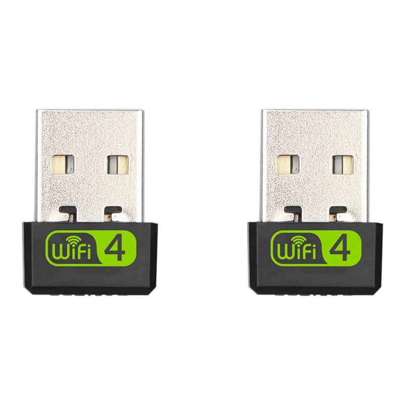 2X USB-WLAN-Adapter, 150 Mbit/s Single-Band 2,4 G Wireless-Adapter, Mini Wireless-Netzwerkkarte WLAN-Dongle