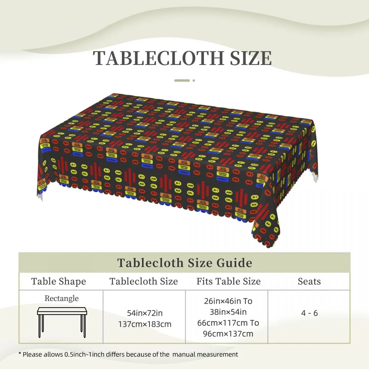 Kitt Voice Box Knight Rider Customized Rectangular Tablecloth Waterproof Table Cover for Dining Events Table Cloth