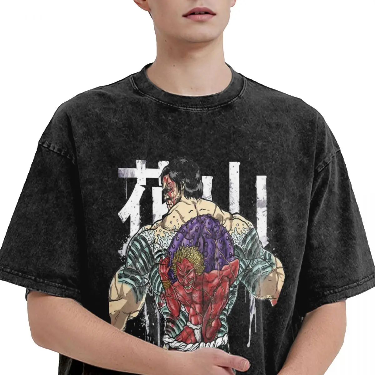 Hanayama Yakuza Otokodachi Baki Anime T-Shirt Summer Classic T Shirts 2024 Casual Harajuku Tee Shirt For Men Short-Sleeve Tees