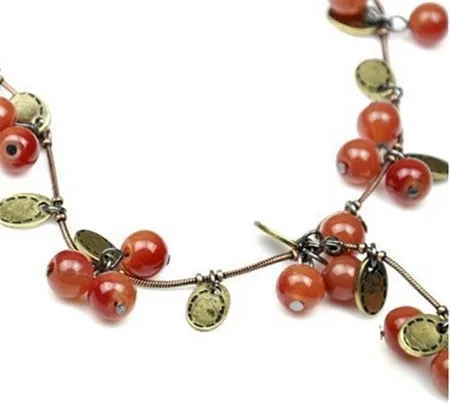 Fashion Jewelry For Women Korean Fashion Vine Red Cherry Necklace Hot Sales