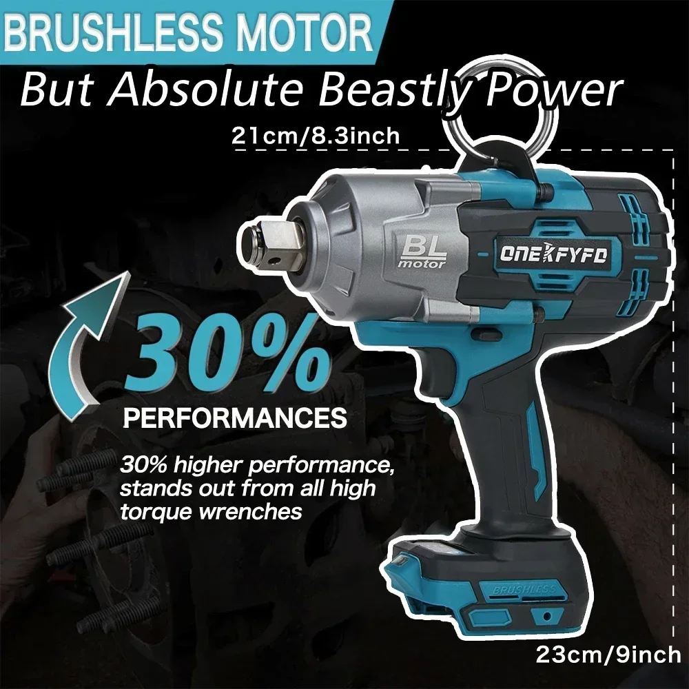 ONEKFYFD 2100N.M High Torque Brushless Electric Impact Wrench  3/4\