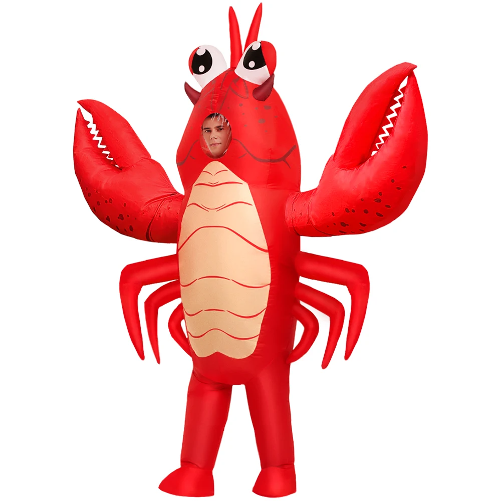 

Adult Animal lobster Inflatable Costume Dress Suit Anime Carnival Purim Halloween Party Cosplay Costume for Man Woman