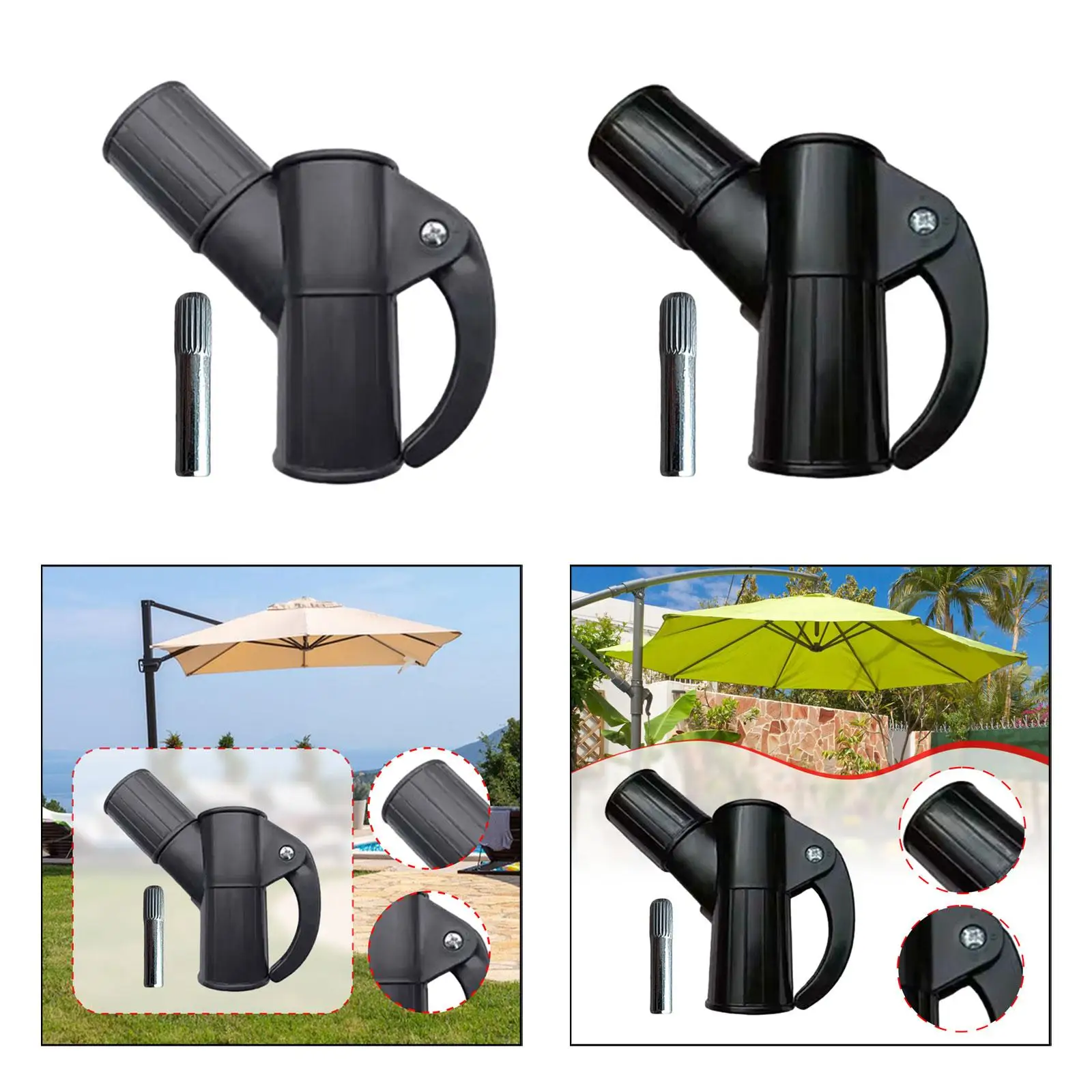 Patio Umbrella Accessories Side Hanging Umbrella Bracket Lifting Fixed Handle Replacement for Party Backyard Garden Picnics