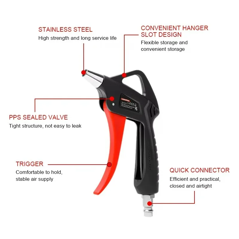 A611 Luchtdrukstofpistool Pneumatisch gereedschap Accessoires Luchtblaasstofpistool met mondstuk beschikbaar