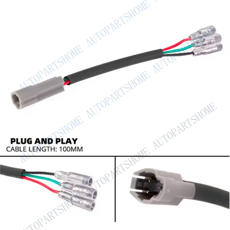 Z... 3 Pin License Plate Light Cable Plug Connector Wire Adapter x1 For Yamaha XSR700