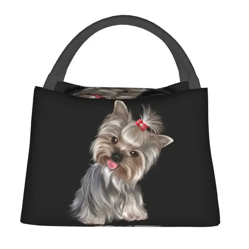 Yorkshire Terrier Insulated Lunch Bags for Outdoor Picnic Cute Yorkie Dog Resuable Thermal Cooler Bento Box Women