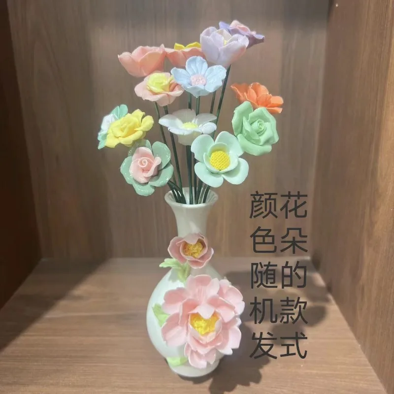 مشاهير الإنترنت بنفس النمط، زهرة السيراميك المصنوعة يدوياً، زهرة سلكية، زخرفة زهرة السيراميك الأبدية #3