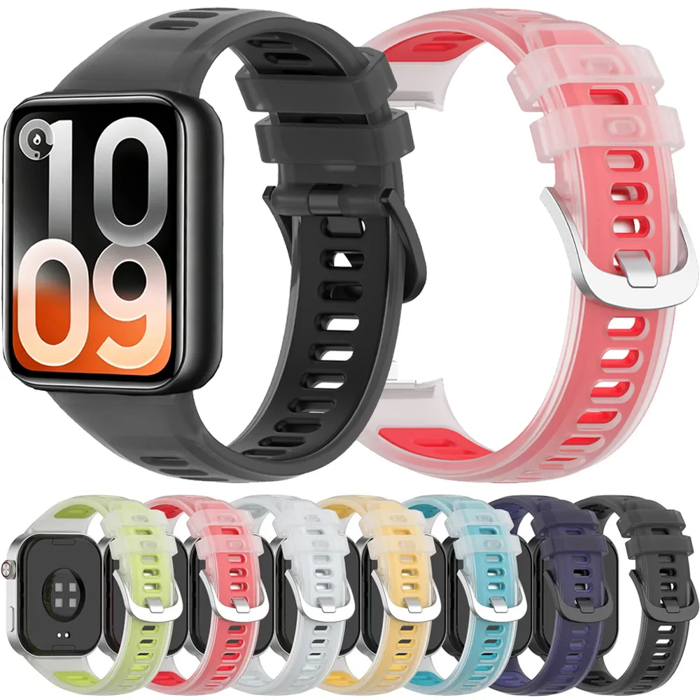 Weiches Sport-Silikonarmband für Xiaomi Mi Band 10 Pro 9 8 Pro Transparentes Jelly-Armband für Redmi Watch 6 5 4