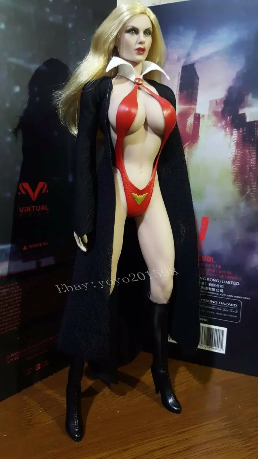 

Phicen Vampirella Bikini Boots & Coat For 1/6th HT PH Female Figure Doll Toys