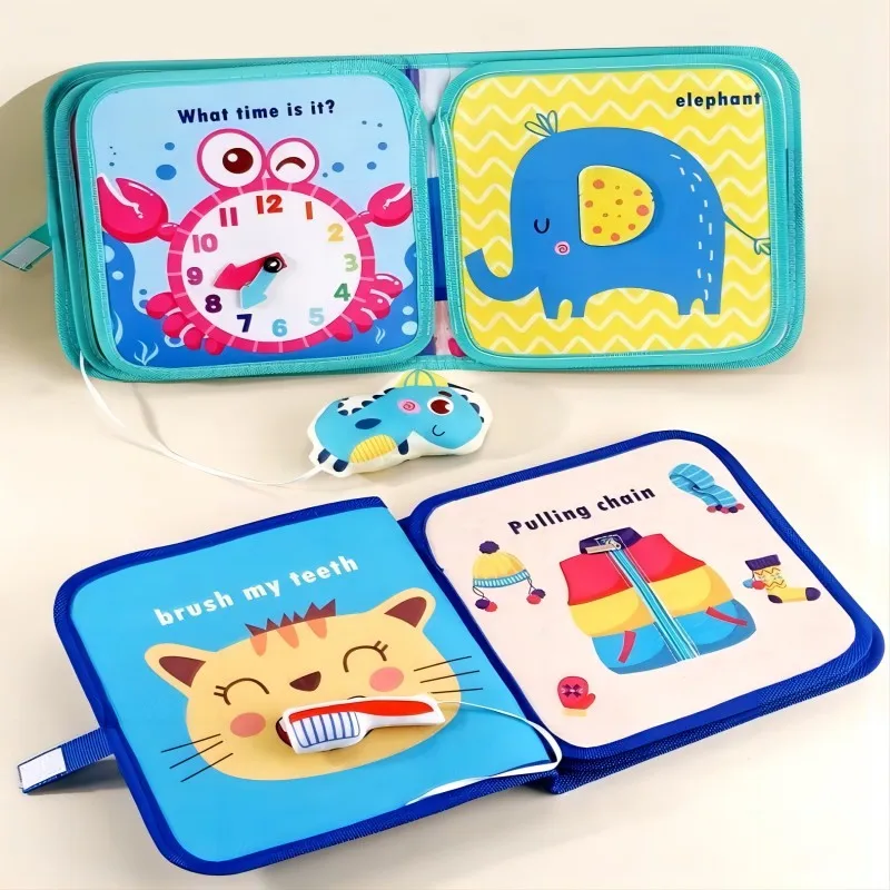 Baby Felt Busy Books libro tranquillo Montessori giocattolo da viaggio educativo sensoriale attività di apprendimento prescolare per 1 2 3 anni