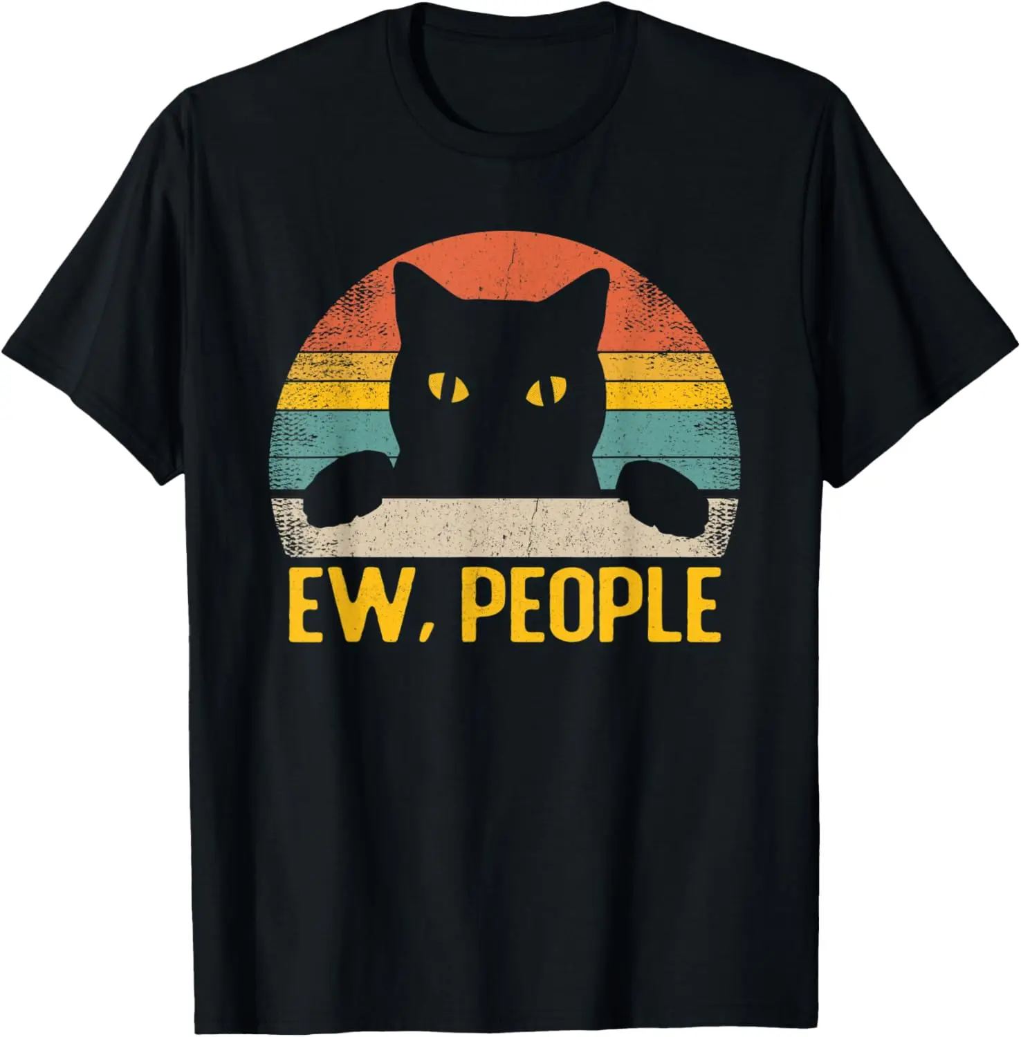

Винтажная ретро-футболка Ew, People Black Cat — забавная футболка с котом