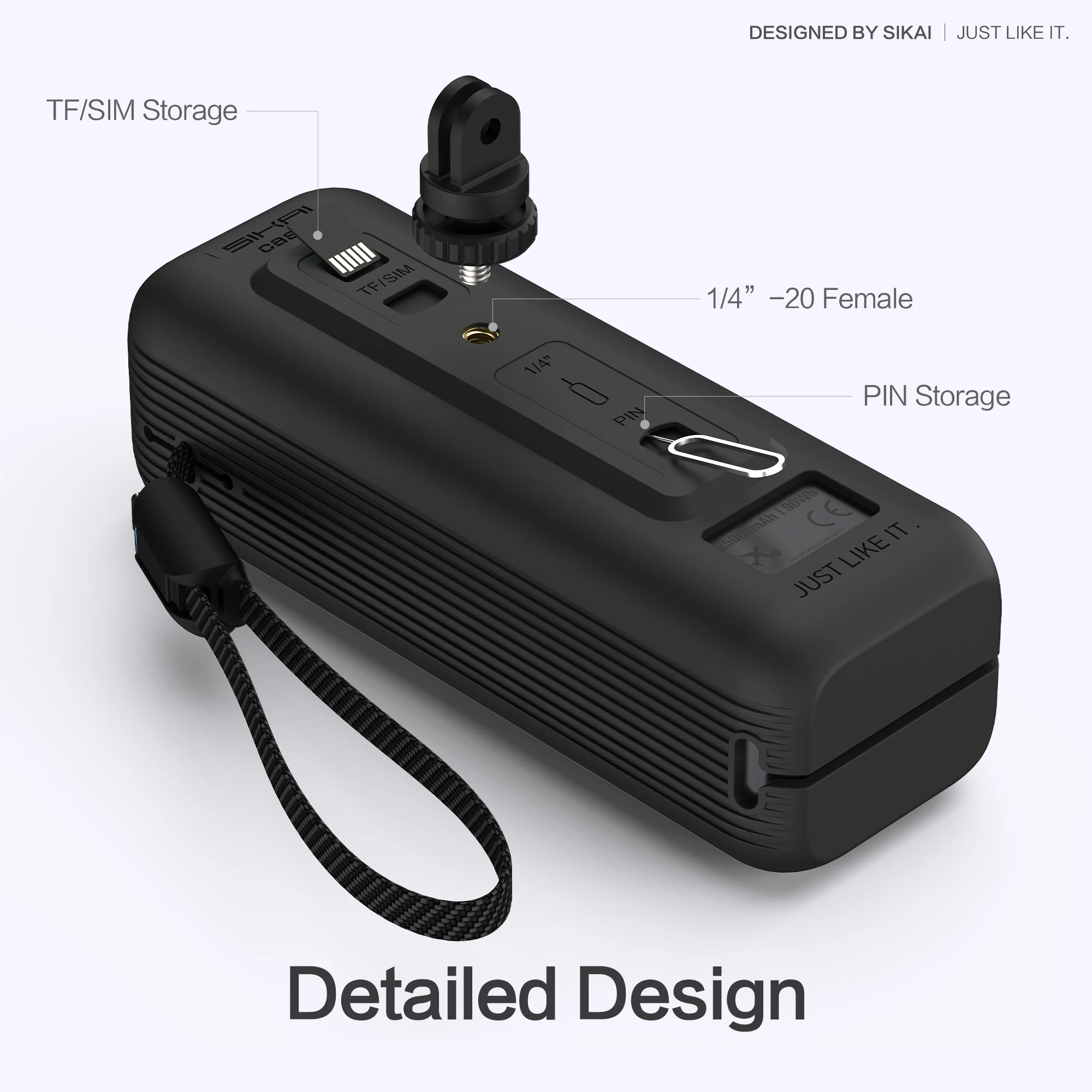 Silikon-Schutzhülle, staubdichte Abdeckung, Reise-Tragetasche für Anker Zolo 25000mAh 165W Powerbank, TF/SIM-Aufbewahrungstasche – Detail 6