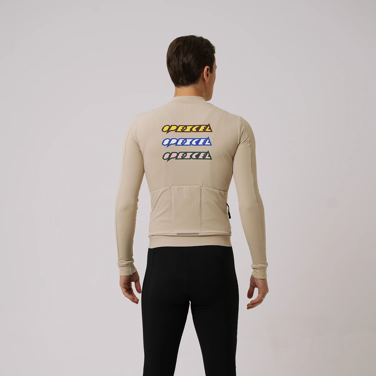 SPEXCEL LOGO Neue Winter Thermo Fleece Radfahren Jersey Straße MTB fahrrad tragen Langarm Race Fit Nylon thermische stoff mann – Detail 3
