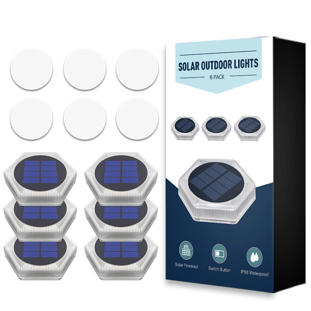 NONE Blaue solarbetriebene LED-Gartenleuchten für den Außenbereich, automatisches Ein-/Ausschalten, wasserdicht, IP68, Stufengeländer, Treppen, Hof, Terrasse, Weg, Auffahrt 8